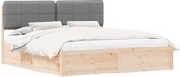 vidaXL Bedframe met Gevoerd Hoofdbord Lichtgrijs 180 x 200 cm