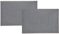 Merkloos / Sans marque 8x Rechthoekige placemats grijs - Kunststof - 45 x 30 cm - Onderleggers