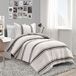 Lush Decor Boerderij Streep Omkeerbaar Katoen 2 Stuk Dekbed Set, Zwart, Twin-XL