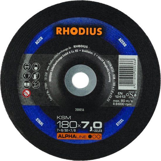 RHODIUS Afbraamschijf Ø180 x 7 mm ALPHAline KSM