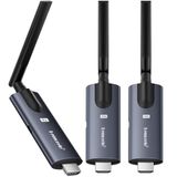 Lemorele Draadloze HDMI-zender en ontvanger, 1080p, HDMI-overdracht, ondersteunt video-overdracht van laptops, camera's en tv-boxen naar monitoren en projectoren (1TX-2RX)