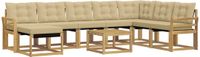 vidaXL - Acacia Houten Hoek Loungeset 8-Zits Wit en Beige