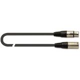 QUIK LOK - XLR-kabel mannelijk/vrouwelijk 15 m serie STRIX voor microfoon, cannon-aansluitingen, kleur zwart, MX/775-15
