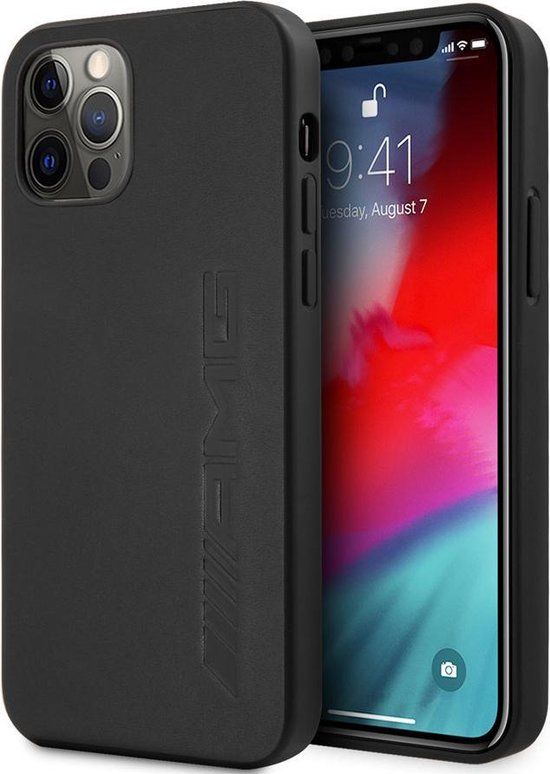 Mercedes-Benz Back Cover for Apple iPhone 12 / 12 Pro - Black Leather