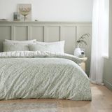 Bianca Coquille Bloemen 200 Thread Count Katoen Percal Omkeerbaar Eenpersoons Dekbedovertrek Set met Kussensloop Groen