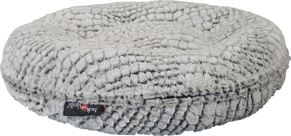 Jack and Vanilla Hondenkussen Puff Snakeskin dia 90cm - Zwart/Wit