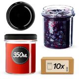 KADAX Jampotten, 350 ml, 10 stuks, zwart