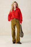 Sissy-Boy Donkergroene straight leg corduroy broek