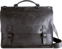 Harold's Leren Business tas Aberdeen Briefcase Black Zwart