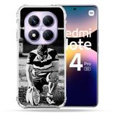 Cokitec Versterkte hoes voor Xiaomi Redmi Note 14 Pro 5G Sport Rugby, zwart/wit