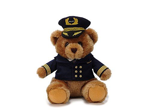 Limox Toys Pluche beer met pilotenuniform 22 cm