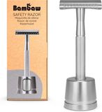 Bambaw Metalen Scheermes met Standaard – Zilver