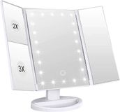 Intirilife Make-up spiegel met LED - Verlichte make-up spiegel Make-up tafel spiegel Inklapbaar wit
