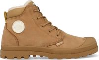Palladium PAMPA HI CUFF 57217-252-M Kinderen Bruin Leer/Textiel Rubber Ritssluiting/Veters Sneakers Maat 30