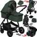 Lionelo Amber Kinderwagen 3 in 1 – Reiswieg + Wandelwagen + Astrid i-Size Autostoel met ADAC – 0-22 kg – Grote Luchtbanden – Volledige Vering – Omkeerbare Zitting – XXL Zonnekap UPF50+ – Verstelbare Duwstang – Accessoireset