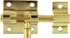 AMIG schuifslot/plaatgrendel - staal - 3 x 2.75 cm - met messing afgewerkt - deur - schutting - hek