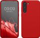 kwmobile telefoonhoesje geschikt voor Samsung Galaxy S23 Plus - Hoesje met siliconen coating - Smartphone case in klassiek rood