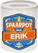 Bellatio Decorations Kinder spaarpot met naam - Erik - keramiek - met dop - wit