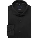 OLYMP Japanese Knitted Modern Fit Jersey overhemd zwart, Effen