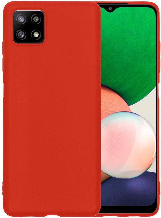 LUQ Hoesje Samsung Galaxy A22 4G - Siliconen Back Cover - Rood
