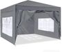 ISE Tente pliante, 3 x 3 m, gris