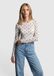 s.Oliver - Mesh-shirt met stippen - crème - Korte mouw - Ronde hals - Extra kort - Aansluitend - Maat 42