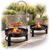 Merkloos Houtskoolgrill Barbecue vuurschaal 55 cm Zwart, roestlook