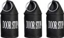 Esschert Design Stopper de porte en toile noir avec anneau - 3x - H15 cm