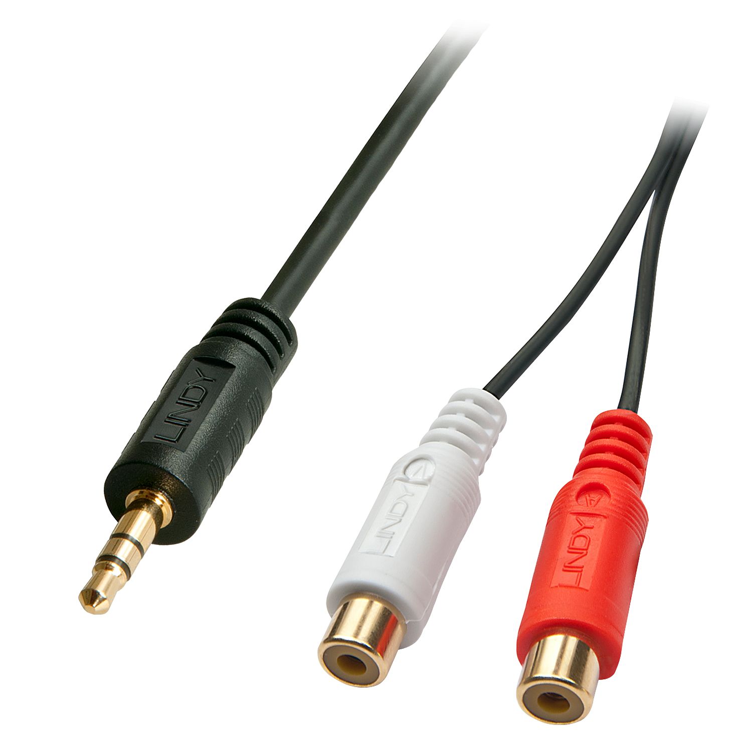 LINDY 35678 Audio kabels 0,25 m Zwart, Wit, Rood