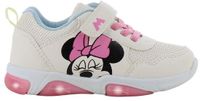 Leomil Disney Minnie - Schoenen voor meisjes met lichtjes - Minnie Mouse Sneakers voor kinderen met klittenband - Lichtgevende kindersneaker - Maat 28 - Beige