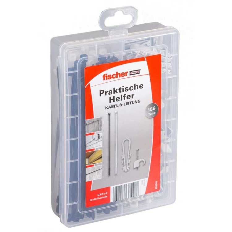 Fischer Praktische helper kabel en kabel, assortimentdoos, 155-delig