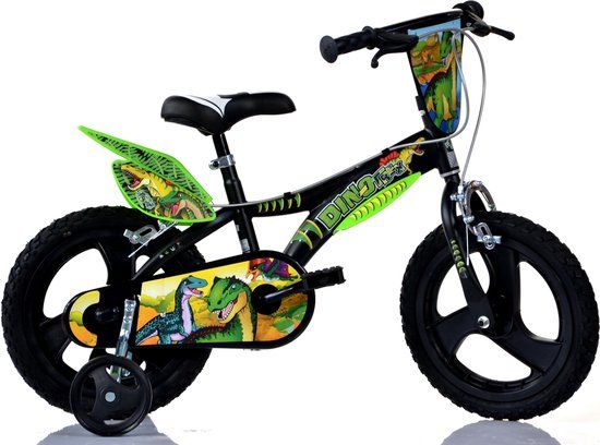 Dino Bikes Dinosaurus Kinderfiets - 16 inch - Groen/Zwart