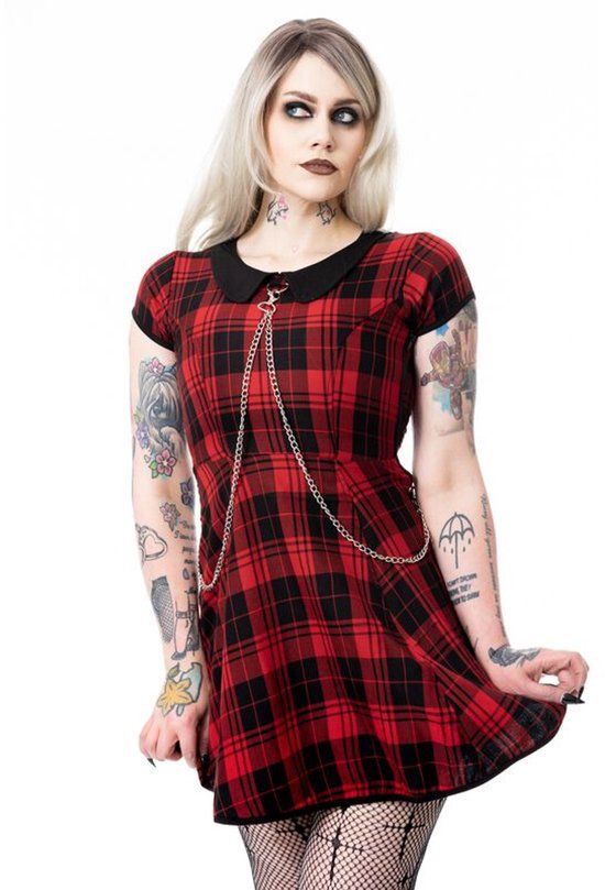 Heartless Ebbani Dress Dames Mini-jurk - rood/zwart - M