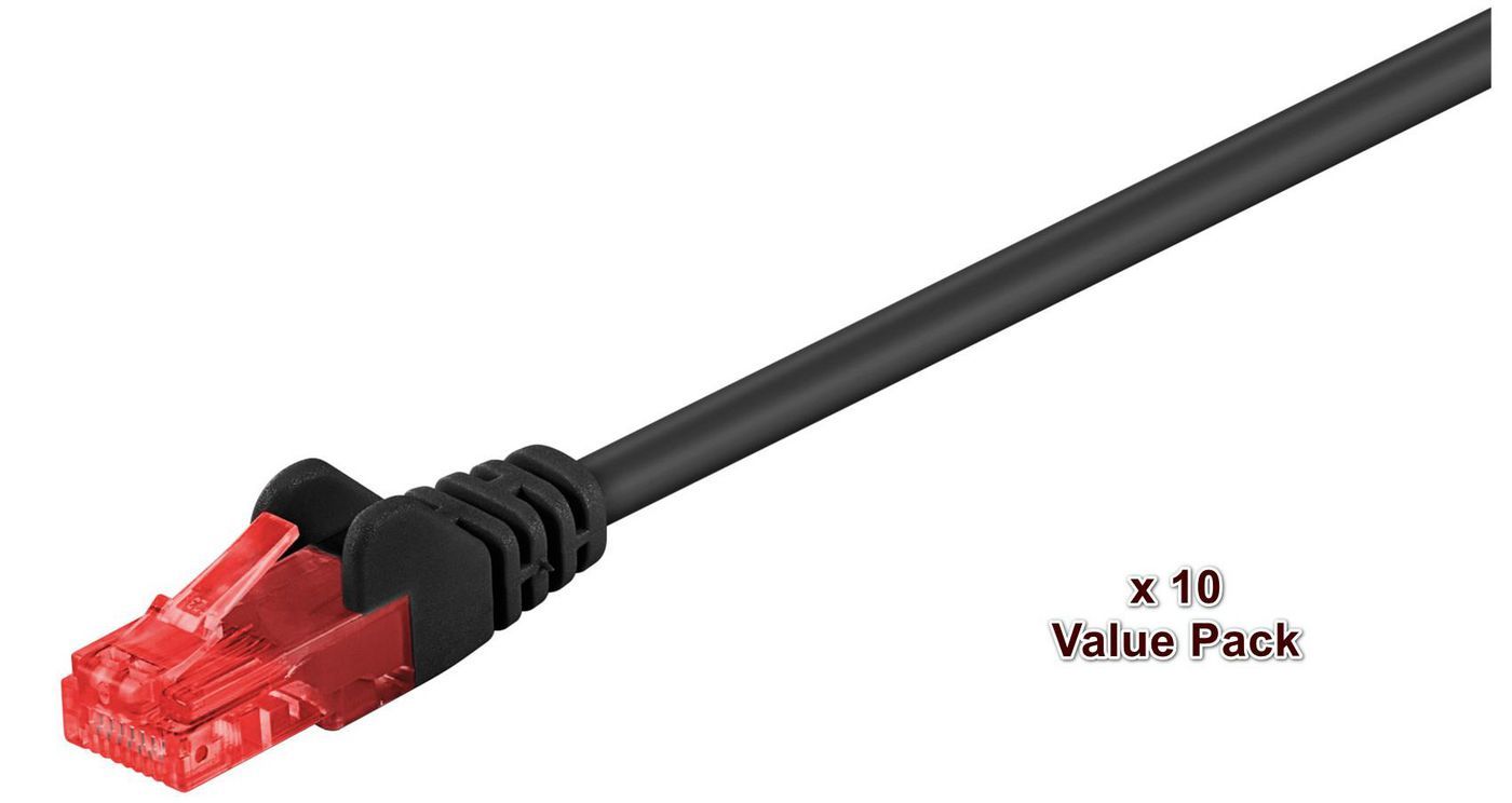 Microconnect V-UTP601SVP Netwerkkabel Zwart 1 m Cat6 U/UTP