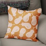 Bonamaison Decoratieve kussenhoes oranje en gebroken wit, werpkussenhoezen, decoratieve kussenslopen voor woonkamer, bank, slaapkamer, maat: 43x43 cm - ontworpen en vervaardigd in Turkije