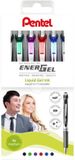 Pentel EnerGel BL77 Gel Pen Medium Assorti 6 Stuks