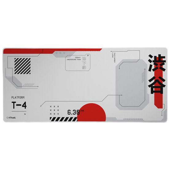 Trust GXT 759 XXL Gaming Muismat - 90x40cm - Gestikte randen & antislip - Japan - Wit/Rood