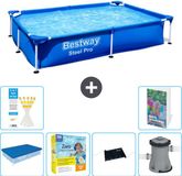 Bestway Rechthoekig Steel Pro Zwembad - 221 x 150 x 43 cm - Blauw
