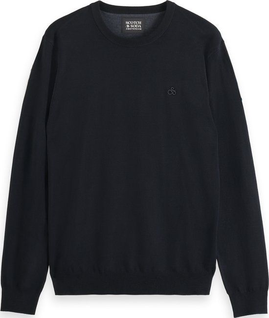 Scotch & Soda CORE - VISCOSE PULLOVER CREWNECK Heren Trui - Black - Maat S - Herfst/Winter 2024