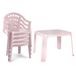 Plasticforte Ensemble de jardin pour enfants - plastique - rose - avec 4x chaises - extérieur/intérieur