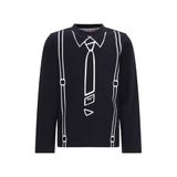 TYGO & vito rechtvallende longsleeve met print - zwart