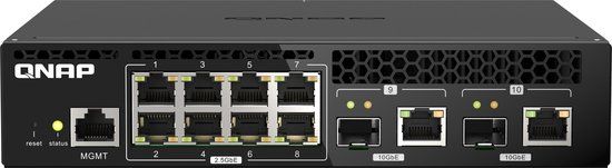 QNAP QSW-M2108R-2C - Netwerk switch - Managed - L2 - 2.5G Ethernet - PoE - Zwart