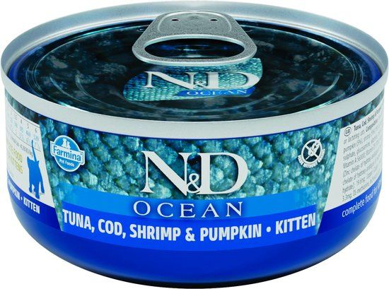 Farmina N&D Ocean Kitten - Tonijn, kabeljauw, garnaal & pompoen - 24 x 70 g