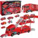 Remorque, pompier, 6 voitures, rampe, garage pour enfants