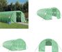 vidaXL Tuinkas met stalen frame, groen, 24 m², 8x3x2 meter