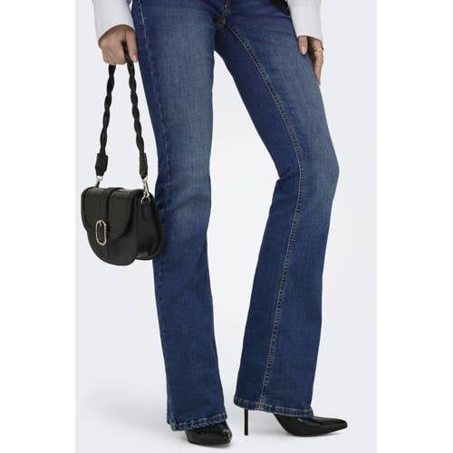 ONLY ONLBLUSH Low Waist Flared Jeans - Dark Blue Denim