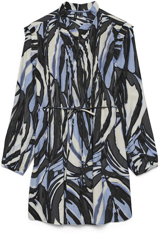 VERO MODA VMVERA VIOLET LS SHORT DRESS WVN GA Dames Mini jurk Blauw XL