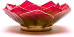 Phoenix Import Mani Bhadra Phoenix Import Lotus sfeerlicht bladvorm roze/groen goudrand — 13.5 cm