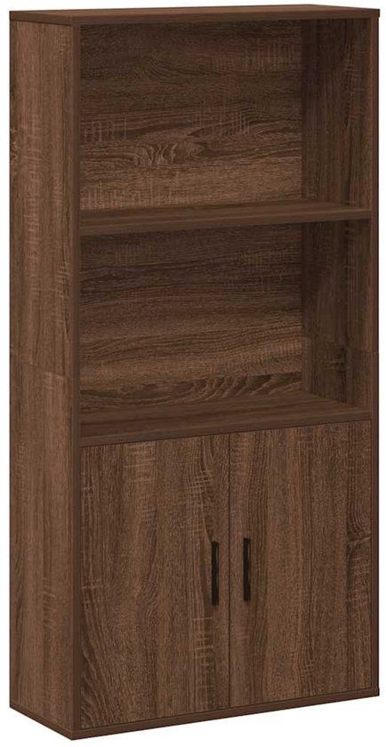 vidaXL Boekenkast - 60x24x120 cm - Bewerkt Hout - Bruin Eikenkleurig