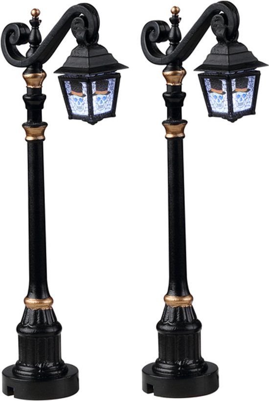 Lemax Skeleton Deco Lamp Set Of 2
